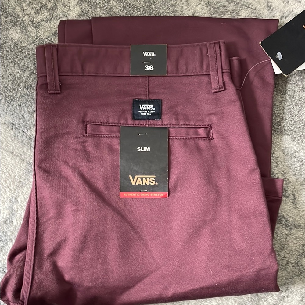 Vans Red Chino Pants Classic Style
